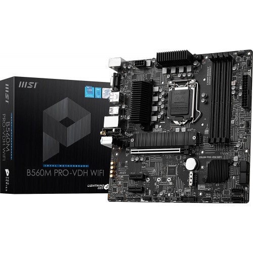 MSI B560M PRO-VDH WIFI LGA 1200 Intel B560 SATA 6Gb/s Micro ATX Intel Motherboard - B560M PRO-VDH WIFI MSI B560M PRO-VDH WIFI LGA 1200 Intel B560 SATA 6Gb/s Micro ATX Intel Motherboard - B560M PRO-VDH WIFI